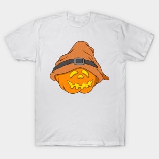 Slouchy Hat Halloween Pumpkin Orange Version T-Shirt